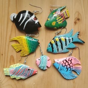Assortment of Handmade Mismatching Fish Earrings